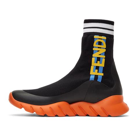 fendi sock sneaker orange